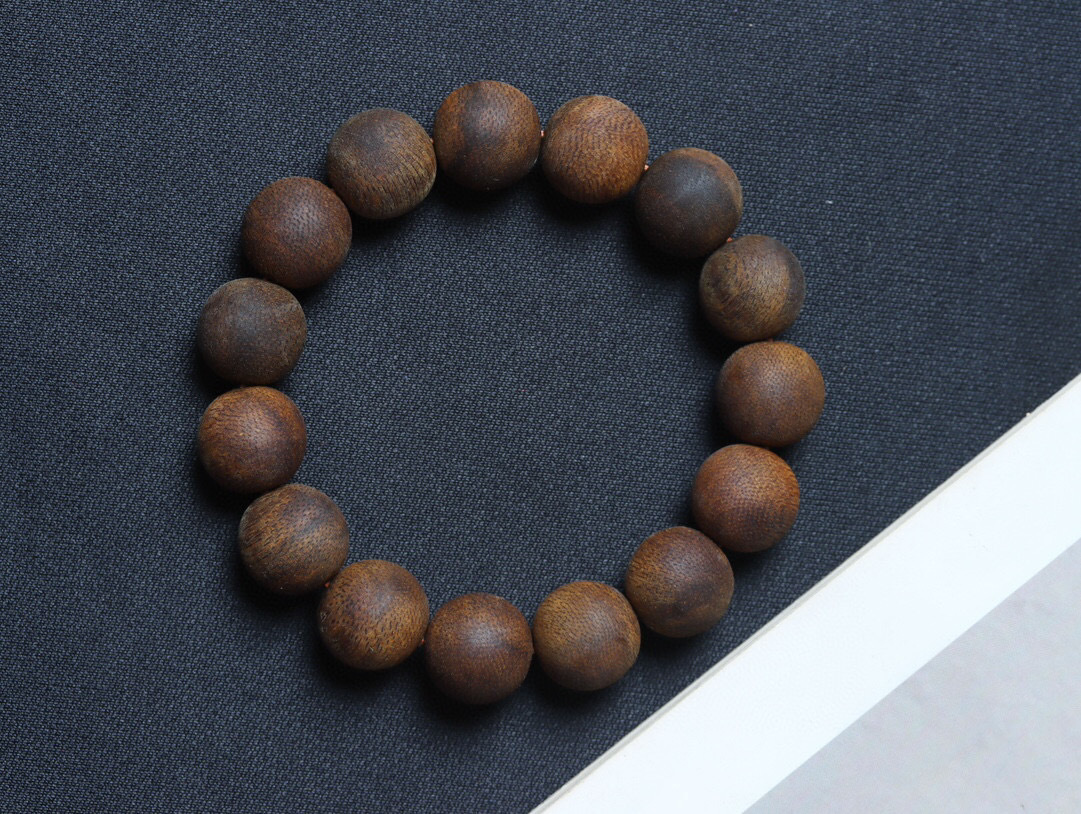 蔵友館蔵品・金絲楠木製・細密彫・仏珠ネックレス】・希少珍品・置物