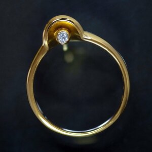 F3106[GEORG JENSEN] George * Jensen natural rarity diamond top class 18 pure gold ring size 13 number weight 5.9g length width 6.9mm