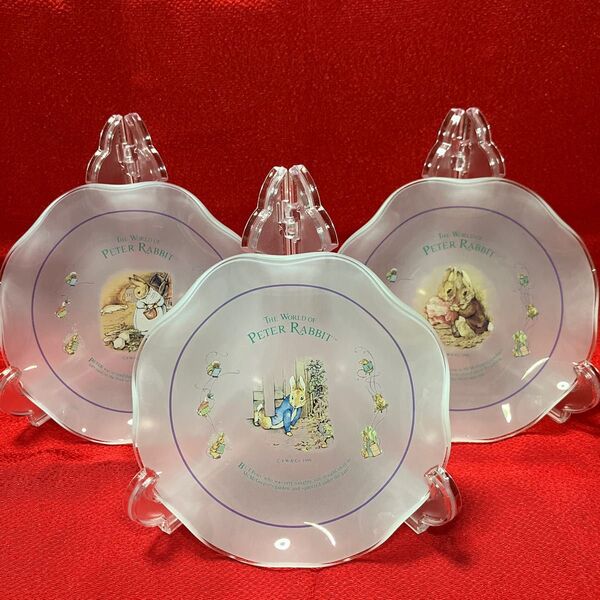 PETER RABBIT スモークガラス銘々皿 3枚セット