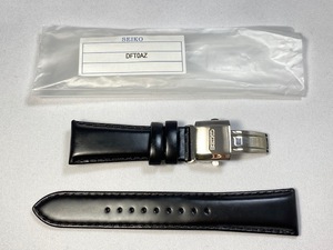 DFT0AZ SEIKO スピリット 22mm 純正革ベルトバックル付 ブラック SBFV005/7B22-0AL0他用 ネコポス送料無料