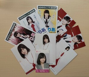 A13【NGT48・AKB48】角ゆりあ①　生写真８枚＋アイカブ写名刺１枚セット　(全９枚)
