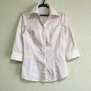 [ immediate payment ] RU PLAINa-ru You 7 minute sleeve shirt pink stripe 0