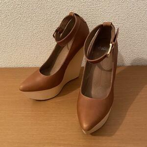 [ immediate payment ] TheDayzTokyo Mollini wood high heel thickness bottom Camel 36