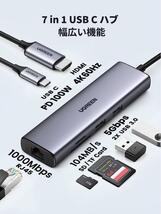 即納　UGREEN USB Cハブ 7IN1 USB3.0ハブ 4K@60Hz_画像2