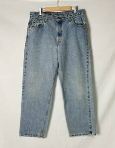 96年製 USA製 Levi's 566 LOOSE FIT WIDE LEG リーバイス ルーズフィット ワイド デニムパンツ ヴィンテージ ライトブルー 14 MED W87相当