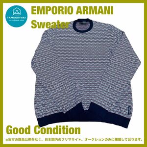 EMPORIO ARMANI　アルマーニ　XL　総柄　セーター ニットセーター　ビスコース　エンポリオ　美品