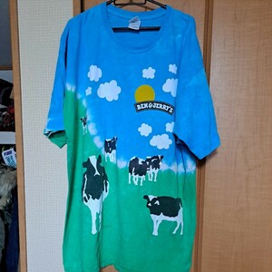 LIQUID BLUE BEN & JERRY'S Tシャツ XLサイズ リキッドブルー タイダイ 総柄 アイスクリーム フローズンヨーグルト Tシャツ