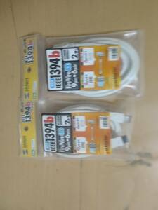2 piece Sanwa Supply IEEE1394b cable 2m KE-B962W[ new goods ]