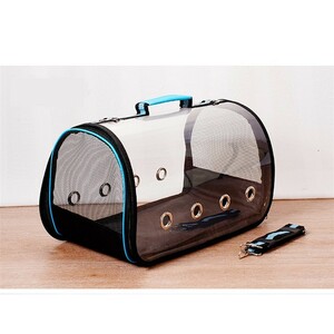  for pets carry bag ventilation dog bag cat bag folding type one shoulder portable messenger bag clear L