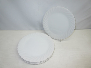 ★YC7724　プレート　5枚セット　ホワイト　フリル　大皿　盛皿　シンプル　洋食器　アンティーク　送料無料★