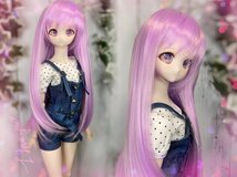 ●ドールウィッグ*ロングヘアー*ラベンダー*9～9.5インチ（MDD DD SD SmartDollなど）●doll wig*dollwig●_画像1