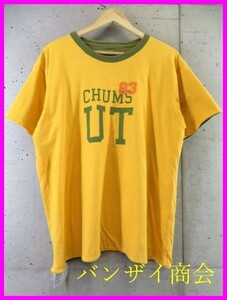 010c163◆リバーシブル◆CHUMS チャムス カレッジ風 半袖Tシャツ L/カットソー/アウトドア/ジャケット/マウンテンパーカー