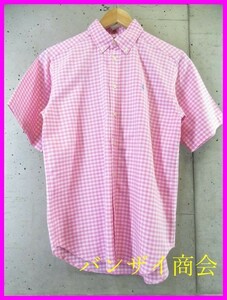 [ postage 300 jpy possible ]014c108* boys size *Ralph Lauren Ralph Lauren short sleeves silver chewing gum check shirt L(14-16)/ oxford shirt 