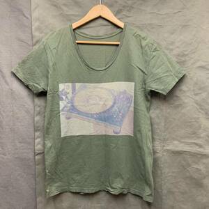 Shantii シャンティ ターンテーブルプリント Tシャツ オリーブ ムラジュン 村上淳