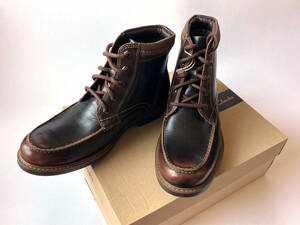 Clarks Curington High クラークス レザーワークブーツ 5ホール ダークブラウン UK6.5 25cm G ライトウエイト 軽量