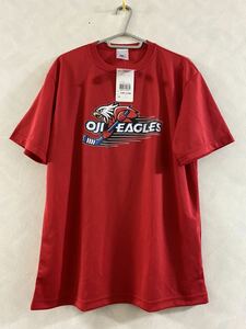 未使用品 王子イーグルス 鷲斗 Tシャツ サイズL ミズノ レッドイーグルス北海道 アイスホッケー OJI EAGLES MIZUNO ice hockey 苫小牧