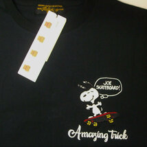 SNOOPY スヌーピーxFLAGSTAFFコラボ半袖Tシャツ 432035 ブラック L アメカジ スケボー キャラクター コラボ PEANUTS_画像4