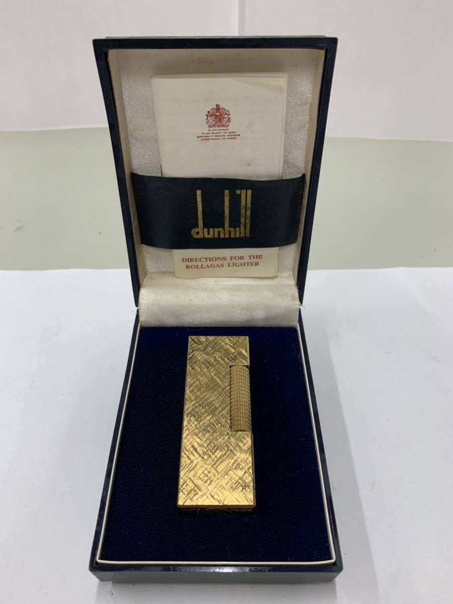 ☆ ダンヒル ライター ガスライター RE24163 ゴールド 中古品 着火