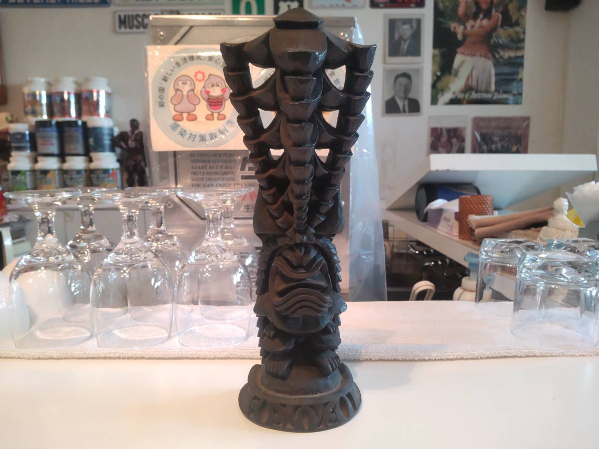 شوا ريترو صنع في أمريكا خمر 1976 صنع في هاواي لافا 27.5 سنتيمتر إله تيكي تيكي تمثال هاواي تمثال كائن دمية غوام, الأعمال اليدوية, الداخلية, بضائع متنوعة, زخرفة, هدف