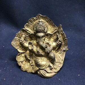 チベット仏教　ガネーシャ　金属工芸　真鍮製　黄銅製　高さ12cm 仏像　象　送料一律520円