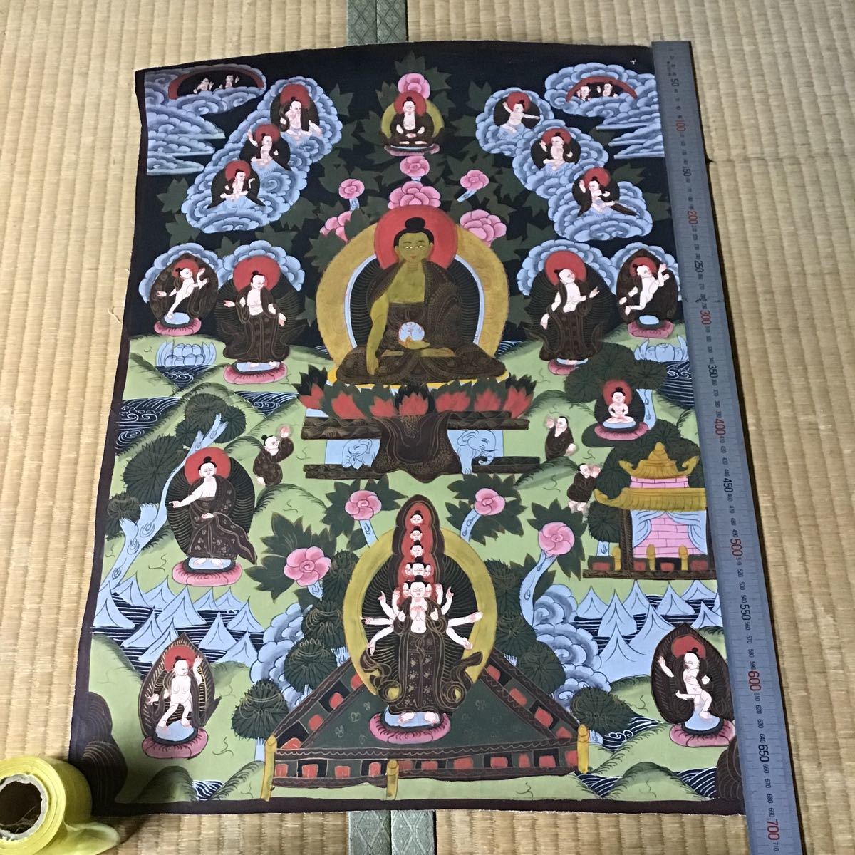 Thangka 실크 도서 불교 그림 불교 예술 티베트 밀교 환생의 여섯 길 만다라 아미타불 여래 코끼리 인도 불교 3, 삽화, 그림, 다른 사람