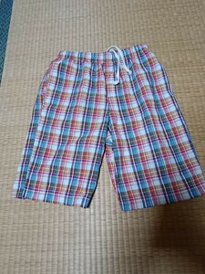  check pattern shorts *.... cotton material * casual room wear *M