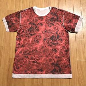 コムデギャルソン オムプリュス ad1998 1999aw 薔薇 総柄 リバーシブル ポリ 半袖Tシャツ archive comme des garcons homme plus 初期