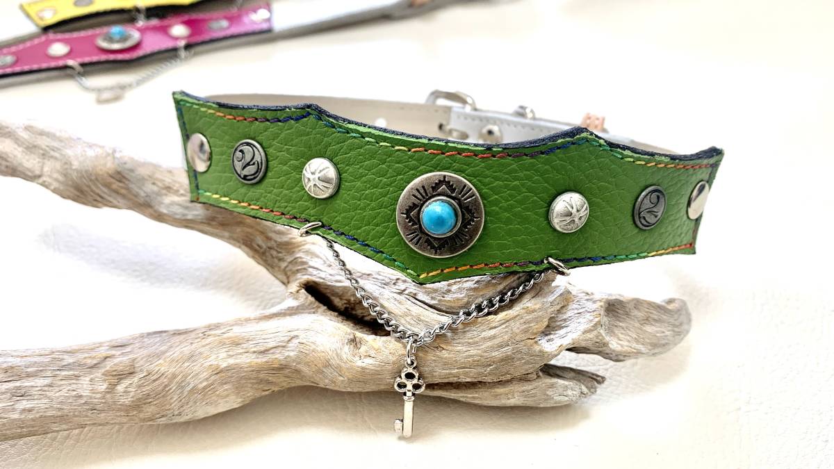 1555 レザーわんこ犬の首輪