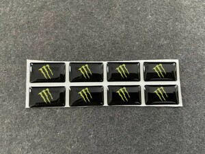 31★MONSTER 用 8枚セット カーステッカー エンブレム シール プレート 硬質透明プラスチック 強粘着力 18ｘ10MM　送料無料