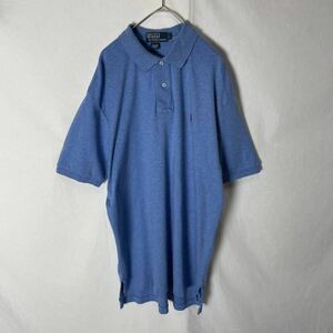 POLO by RALPH LAUREN 半袖ポロシャツ　古着　Lサイズ　ブルー　ワンポイントロゴ