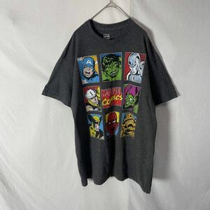 MARVEL 半袖プリントTシャツ　古着　Lサイズ　グレー