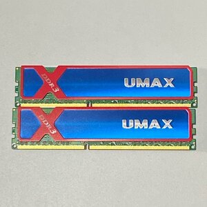 【中古/片側エラー品】UMAX Cetus DDR3 8GB 2枚 DDR3-1600 DCDDR3-16GB-1600 デスクトップPC用メモリ（non-ECC Unbuffered、PC3-12800）