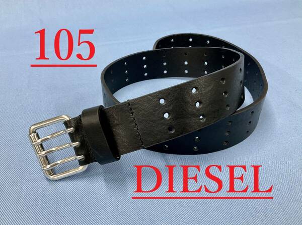 ディーゼル　ベルト 2523　サイズ105　ブラック　新品 タグ付　DIESEL　X08139 PR227 T8013　ギフトにも　大きな希少サイズ