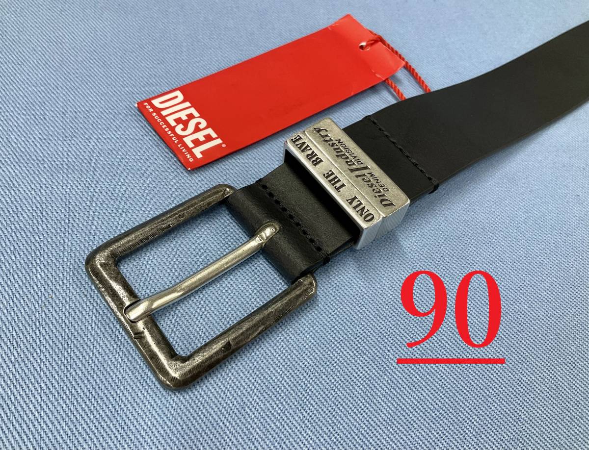 ディーゼル ベルト 23B23 サイズ100 ブラック 新品 タグ付 ロゴ X08532