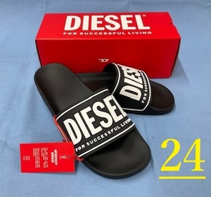 ディーゼル　レディース　サンダル 2223　24.0cm　ブラック　新品 タグ付　ギフトにも　DIESEL　SA-MAYEMI CC W　Y02854 P4441　BIGロゴ