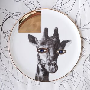 トルコ プレート皿 アート|Wild Life Giraffe Plate