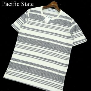 未使用★ Pacific State パシフィックステイト メンズビギ 春夏 ボーダー★ 半袖 ニット カットソー Tシャツ Sz.S　メンズ　A3T07663_6#D