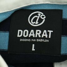 新品 未使用★ DOARAT ドゥアラット ワッペン ナンバリング ボーダー 半袖 コットン ニット ポロシャツ Sz.L　メンズ 日本製　A3T07210_6#A_画像7