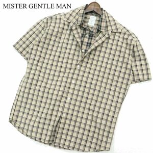 MISTER GENTLE MAN ミスタージェントルマン 春夏 レイヤード風★ 半袖 オーバーサイズ チェック シャツ Sz.M　メンズ 日本製　A3T07746_6#A