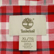 Timberland ティンバーランド 春夏 REGULAR FIT ロゴ刺繍★ 半袖 ワーク チェック シャツ Sz.XL　メンズ 大きいサイズ　A3T07767_7#A_画像6
