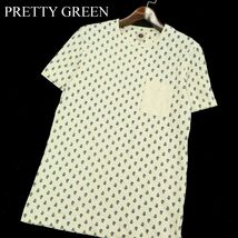 美品★ PRETTY GREEN プリティグリーン 春夏 ポケット切替 ペイズリー柄 半袖 カットソー Tシャツ Sz.XS　メンズ　A3T08004_7#D_画像1