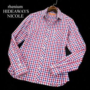 rhenium HIDEAWAYS NICOLE ハイダウェイ ニコル 通年 長袖 スリム★ チェック シャツ Sz.48　メンズ　A3T08137_7#C