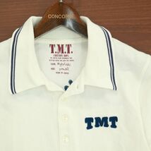 TMT ティーエムティー ビッグホリデー 春夏 ロゴ刺繍★ 半袖 鹿の子 ポロシャツ Sz.S　メンズ 白 日本製　A3T08381_7#D_画像2