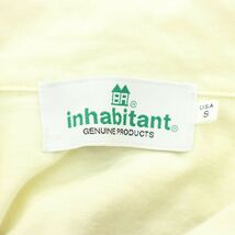 inhabitant インハビタント 春夏 ロゴ刺繍★ 半袖 にじみボーター ポロシャツ Sz.S　メンズ 黄色 × 茶色 アウトドア　A3T08304_7#A_画像6