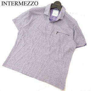 INTERMEZZO インターメッツォ レナウン 春夏 麻 ノルマンディー リネン混★ 半袖 ポロシャツ Sz.M　メンズ　A3T08717_7#A