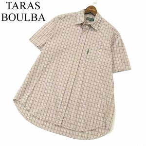 TARAS BOULBA タラスブルバ 春夏 ポリ&コットン★ 半袖 ワーク チェック シャツ Sz.L　メンズ 日本製 アウトドア　A3T08870_7#A