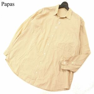 Papas パパス 通年 ゆったり♪ 長袖 ギンガム チェック シャツ Sz.L　メンズ　A3T09019_7#C