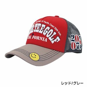 ★送料無料 ★2.ブルーティーゴルフ 【レッド/グレー】BTGロゴメッシュキャップ【CP-007】BLUE TEE GOLF