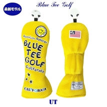 ■送料無料【UT:イエロー】ブルーティーゴルフ【メッシュ スマイル】ユーティリティ用ヘッドカバー BLUE TEE GOLF DHC-007_画像1