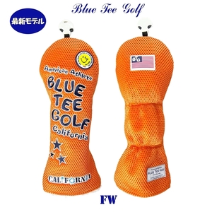 ■送料無料【FW:オレンジ】ブルーティーゴルフ【メッシュ スマイル】フェアウェイ用ヘッドカバー BLUE TEE GOLF DHC-007